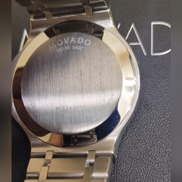 Movado Watch Mens Sliver Sapphire Crystal.. NEW! - Picture 9 of 14